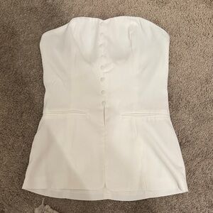Peppermayo White Strapless Top